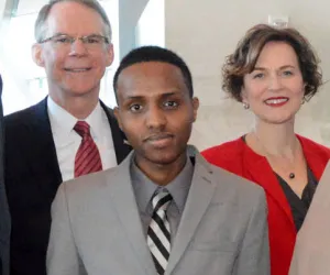 Lukman with Richard Davis and Mayor Betsy Hodges 