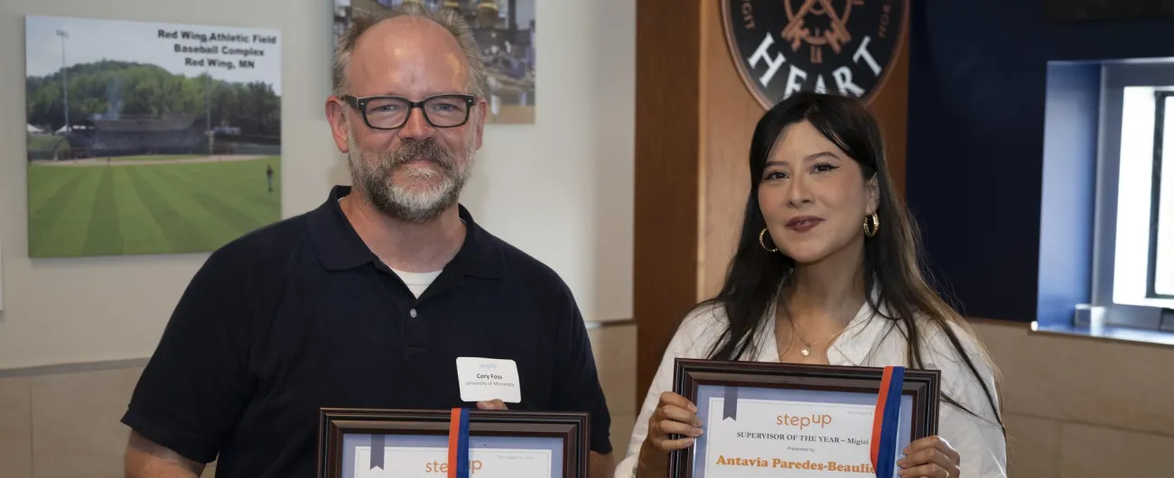 Step Up supervisors of the year Cory Foss and Antavia Paredes-Beaulieu