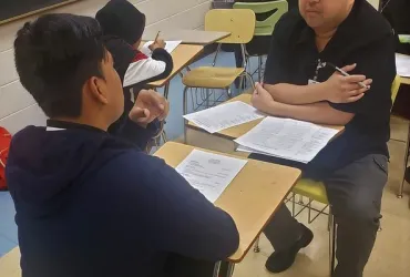 Mock interview volunteer and student